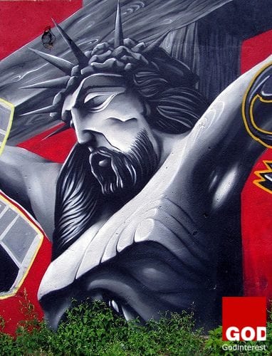 Graffiti of Jesus Christ with crown of thorns