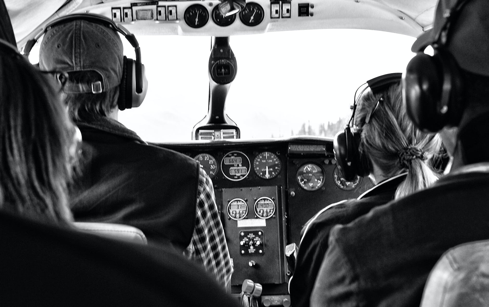 four person riding aircraft