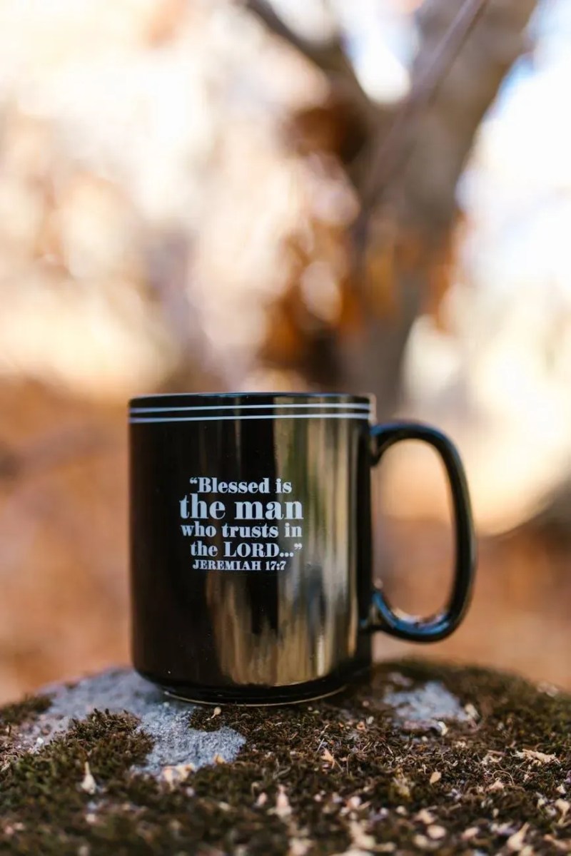 close up photo of black ceramic mug